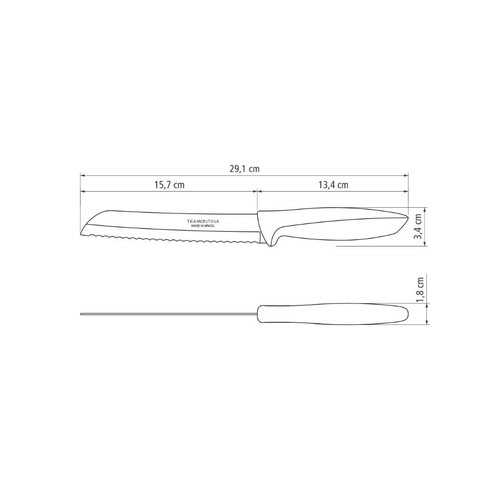 Μαχαίρι ψωμιού PLENUS 17.5εκ. Plastona 020.23422.007