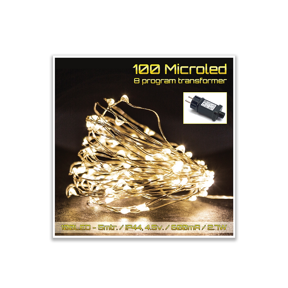 100 Microled σε σειρά 8 προγρ.&memory,5mtr.θ.λευκό 500 Zaros DL100/MF-C