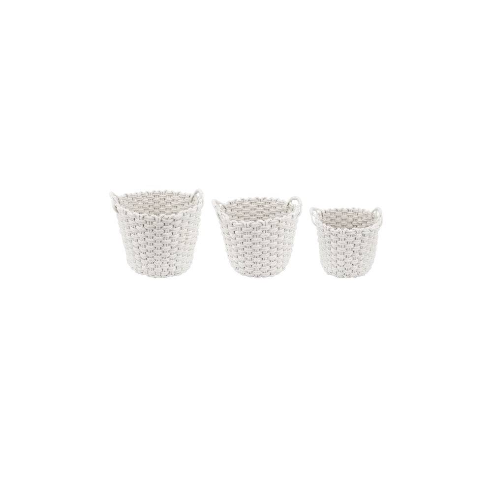 Artekko Woven Λευκά Υφασμάτινα Καλάθια από Βαμβάκι και Πολυεστέρα (61x40x20)cm 3pcs Artekko 23620-3