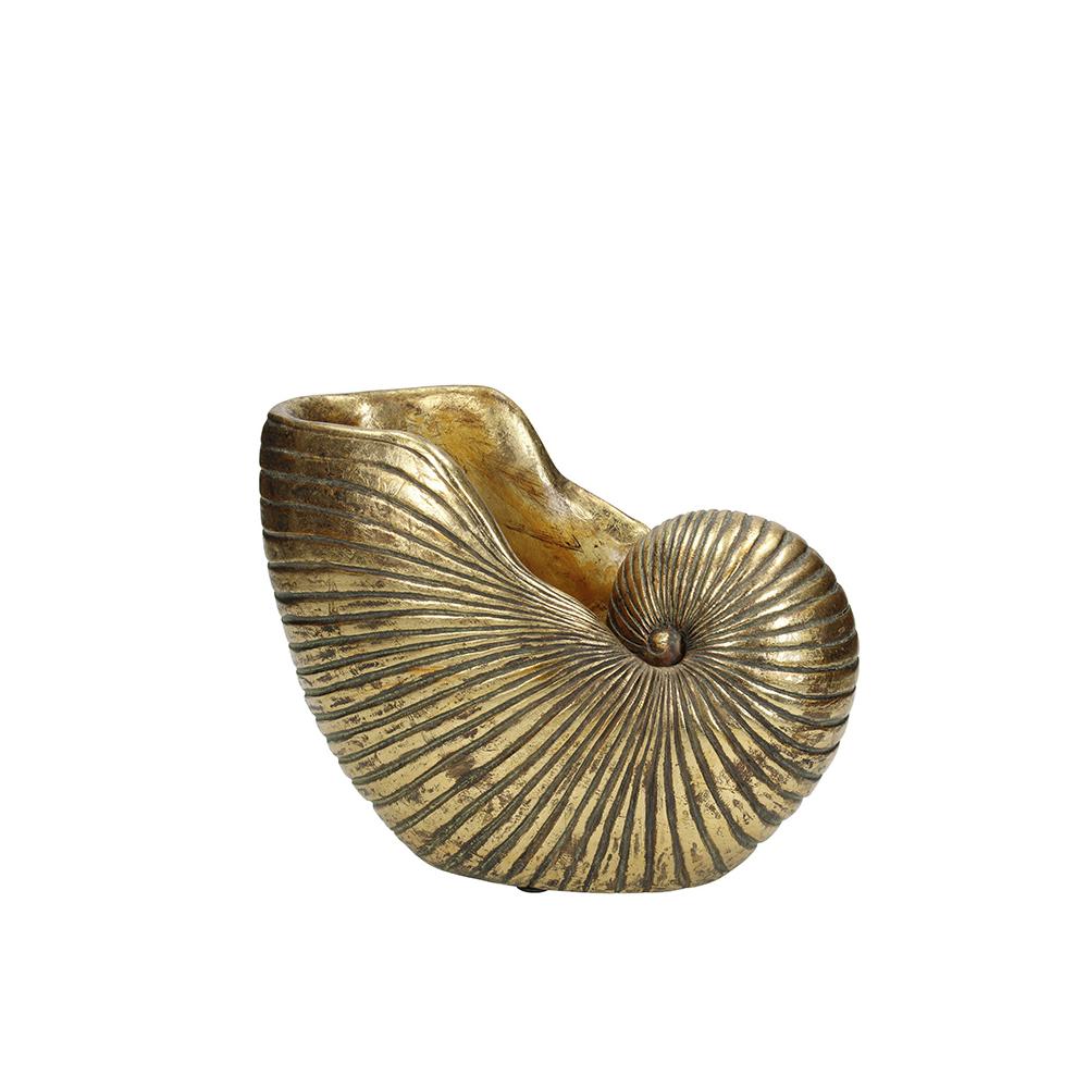 Διακοσμητικό κοχύλι polyresin,χρυσό 25x19cm Zaros XET-6749