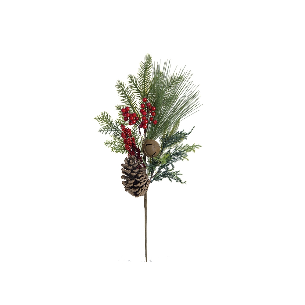 Κλαδί mixed pine κουκουνάρια & berries 68cm Zaros MS637