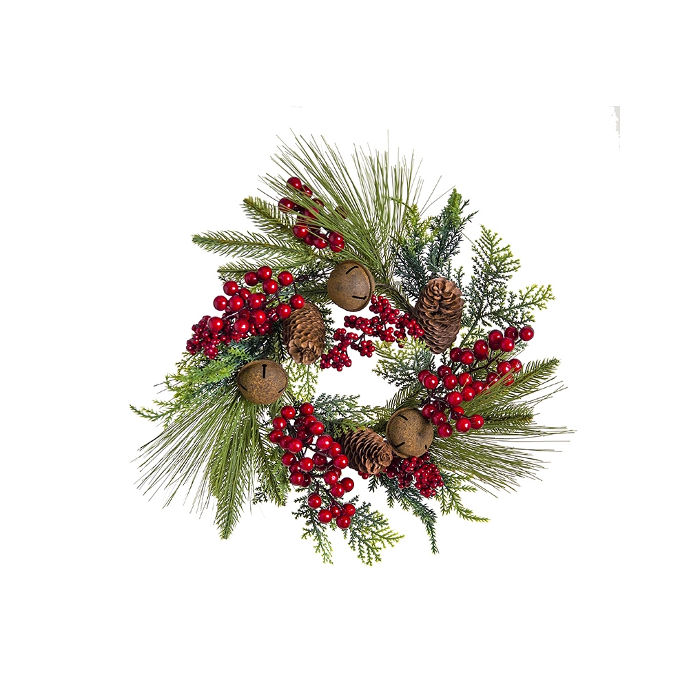 Στεφάνι mixed pine κουκουνάρια & berries 25cm Zaros MS638