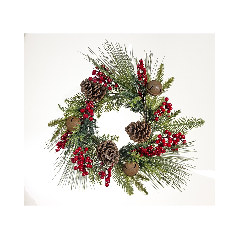 Στεφάνι mixed pine κουκουνάρια & berries 45cm Zaros MS639