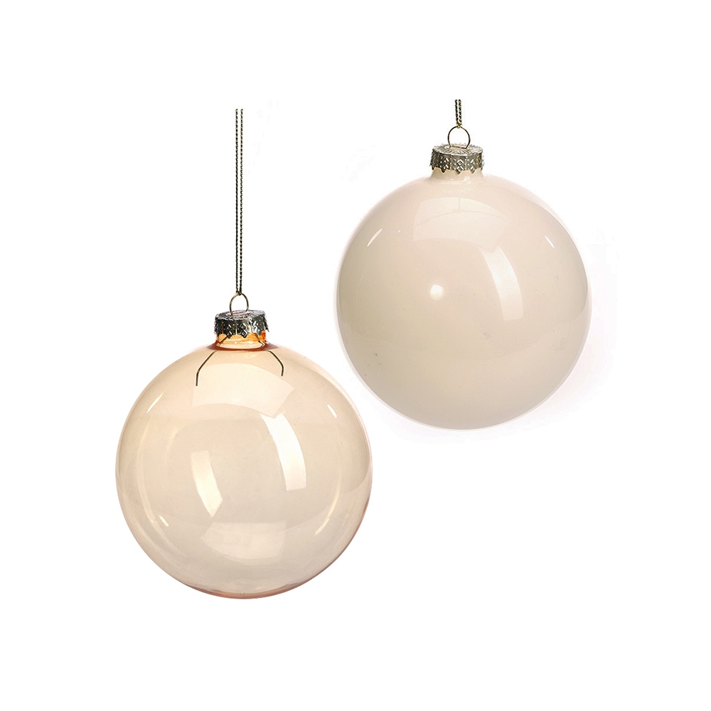 Γυάλινη μπάλλα διάφανη coffee & cream,10cm Zaros BL343