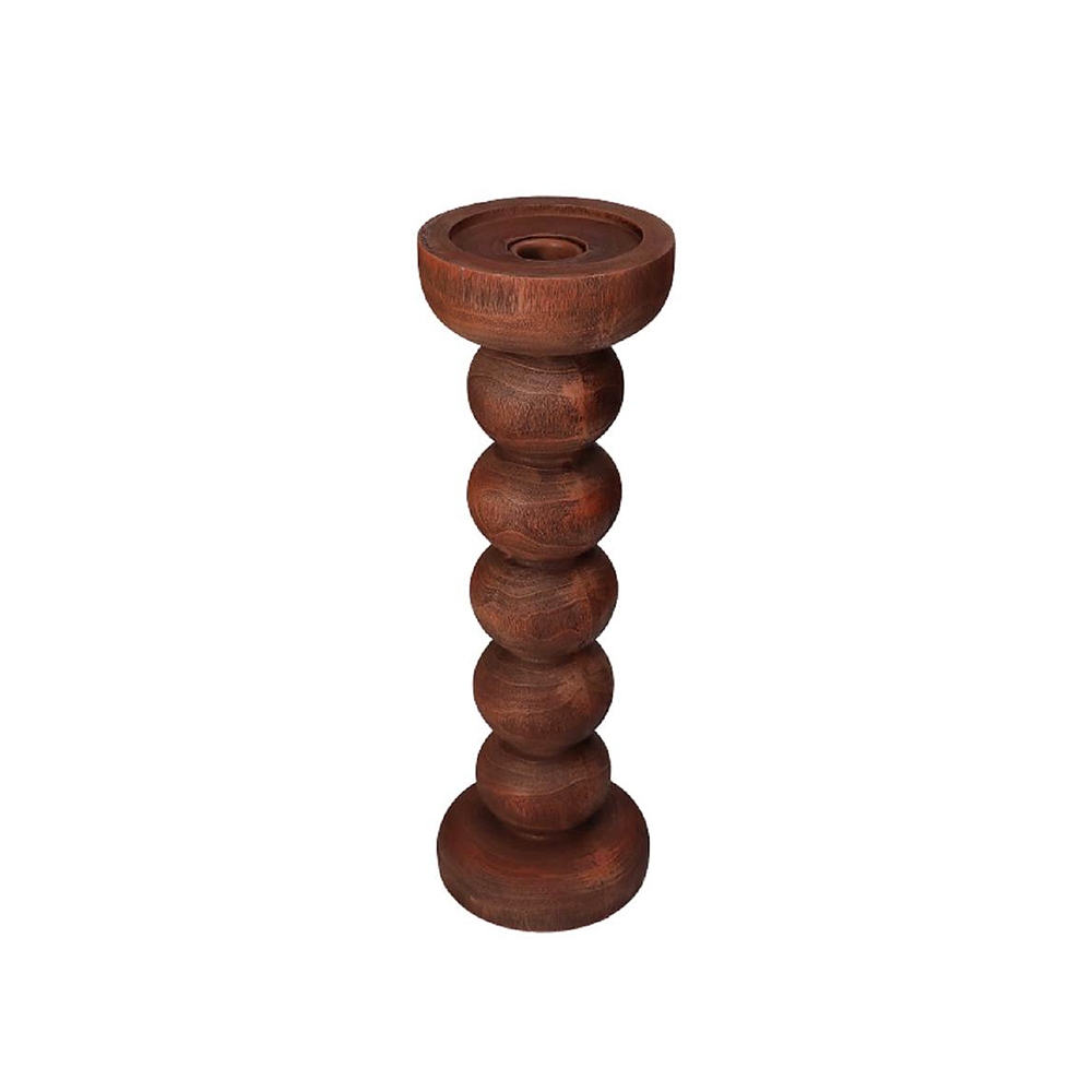 Κηροπήγιο polyresin σε απομίμηση ξύλου,καφέ,30.5cm Zaros XET-9275