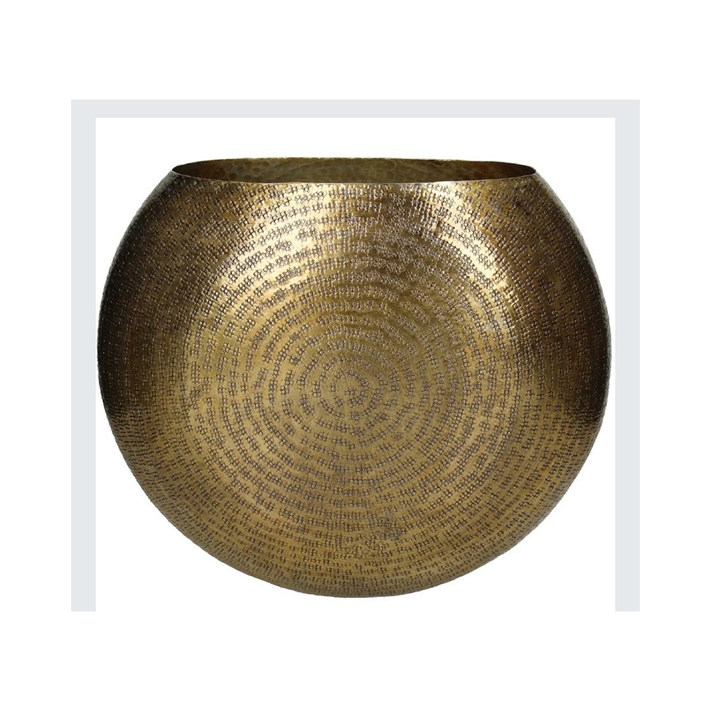 Σφυρήλατο βάζο οβάλ, μπρονζέ χρ.,33cm Zaros XET-6774