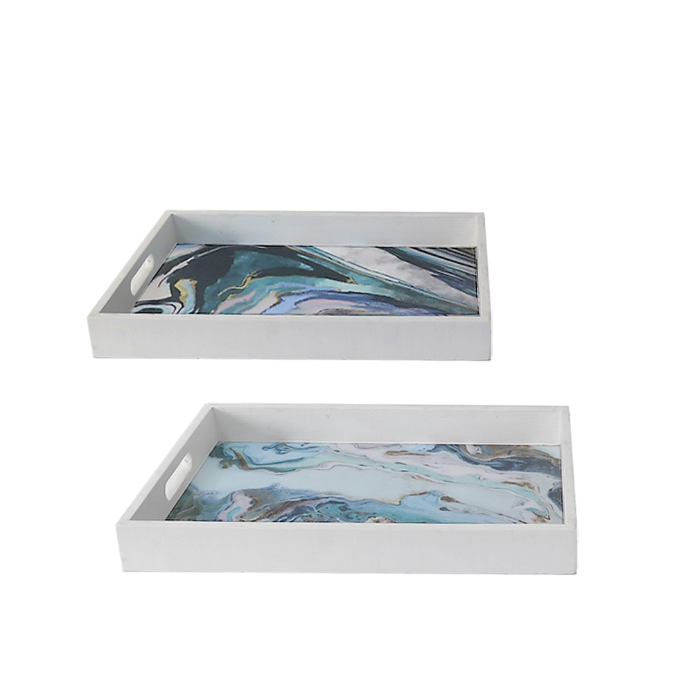 Ξύλινοι δίσκοι Σ/2, σχ.μάρμαρο, 47/40cm Zaros ID250