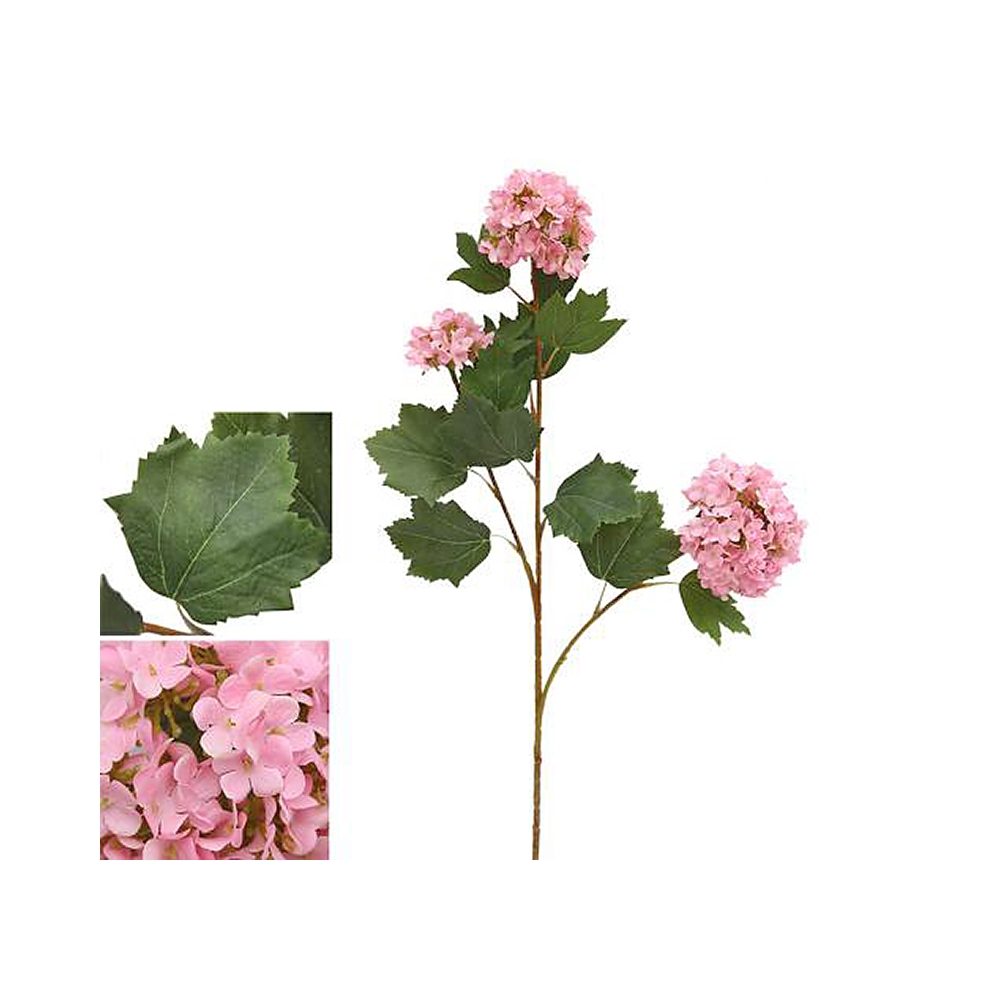Ορτανσία Garden x 3 λουλούδια ροζ χρ.,81cm Zaros AX717