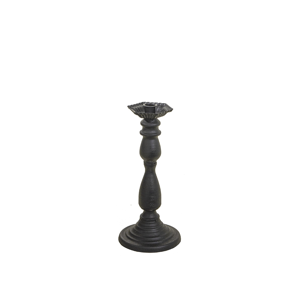 Μεταλλικό κηροπήγιο ματ μαύρο 32,5cm Zaros FB179-BL