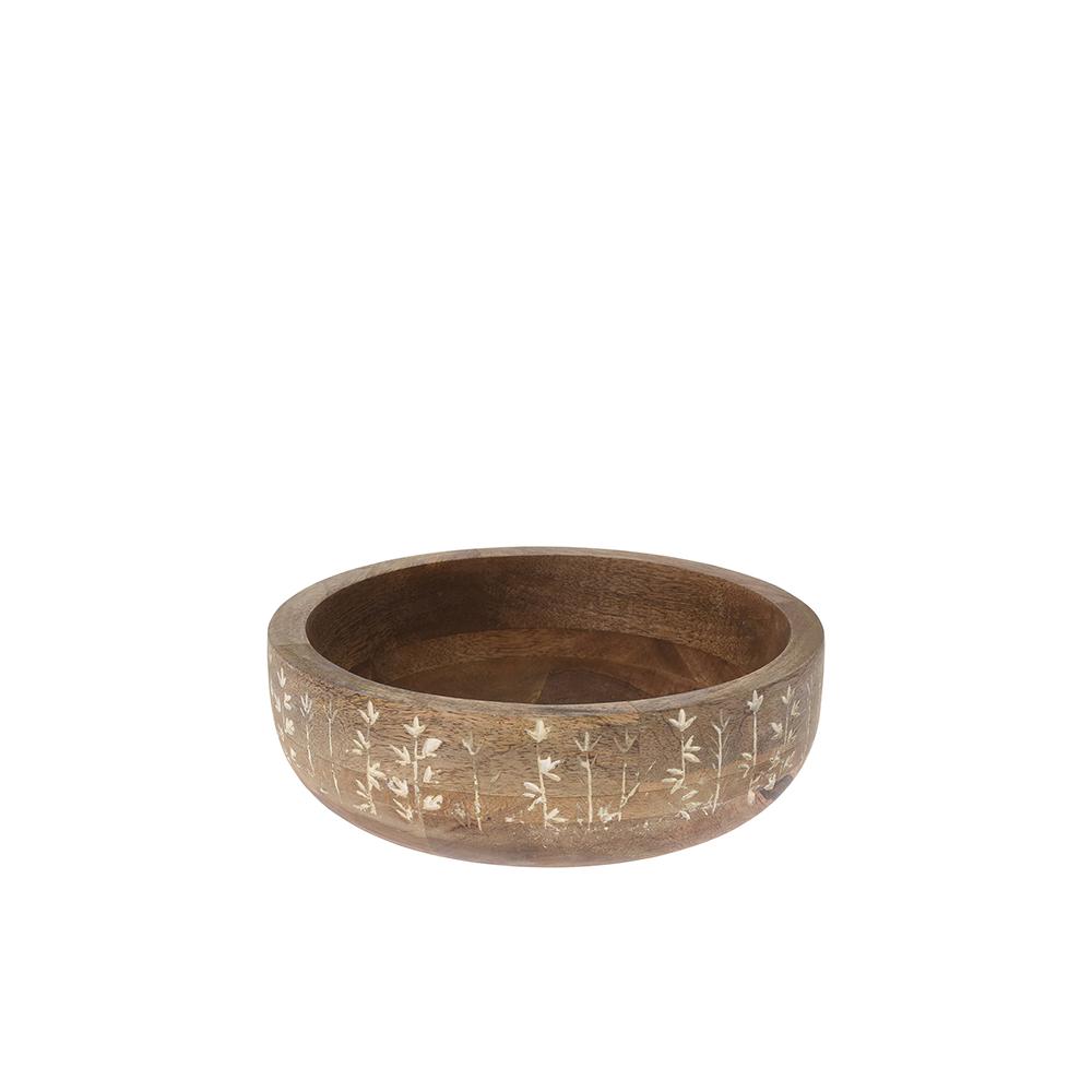 Μπολ mango με ανάγλυφο σχ.λουλούδι, δ.24cm Zaros HE244