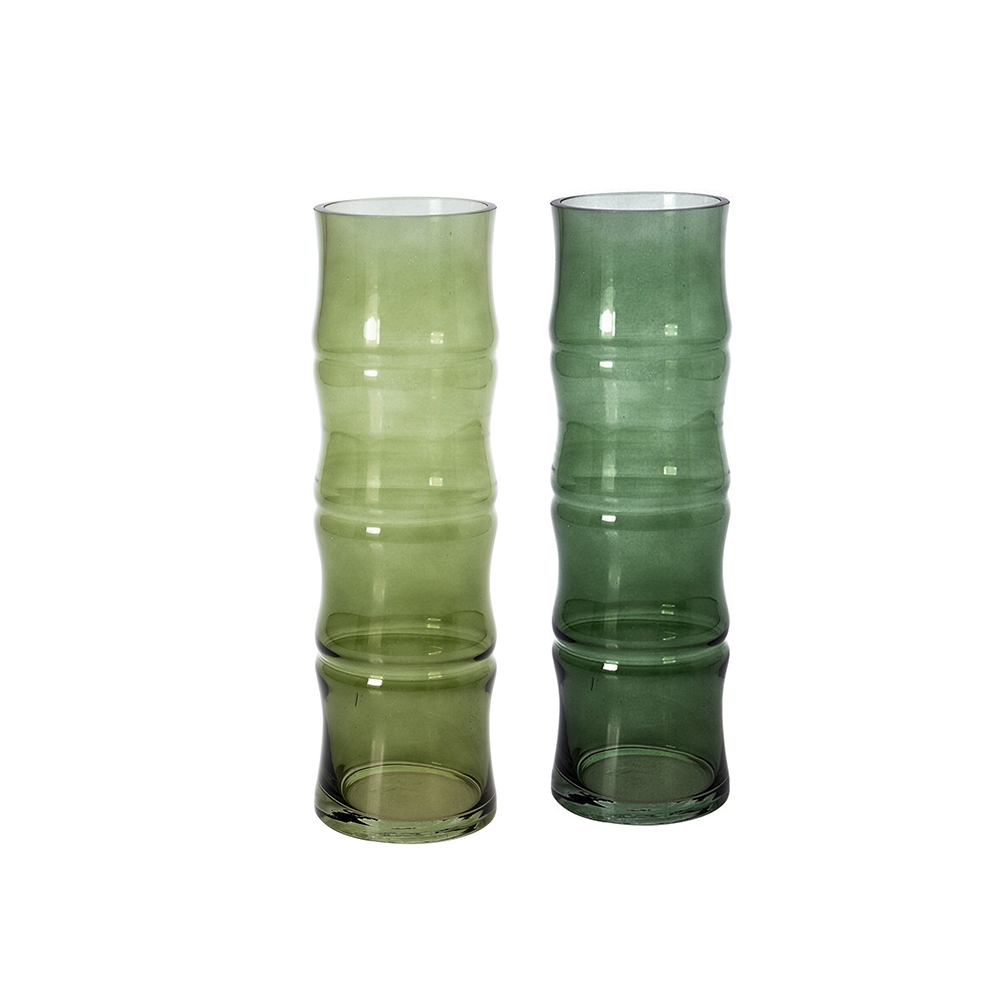 Γυάλινο βάζο σε σχήμα bamboo, 2χρ.,9x31cm Zaros HE260