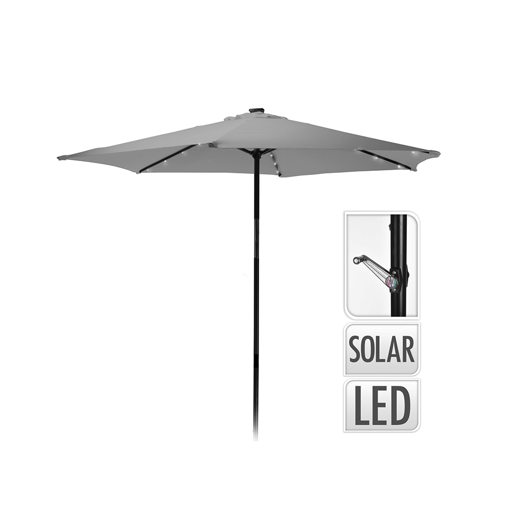 Ομπρελλα μεταλλική,polyester πανί με 24Led Δ.270cm Zaros EP451