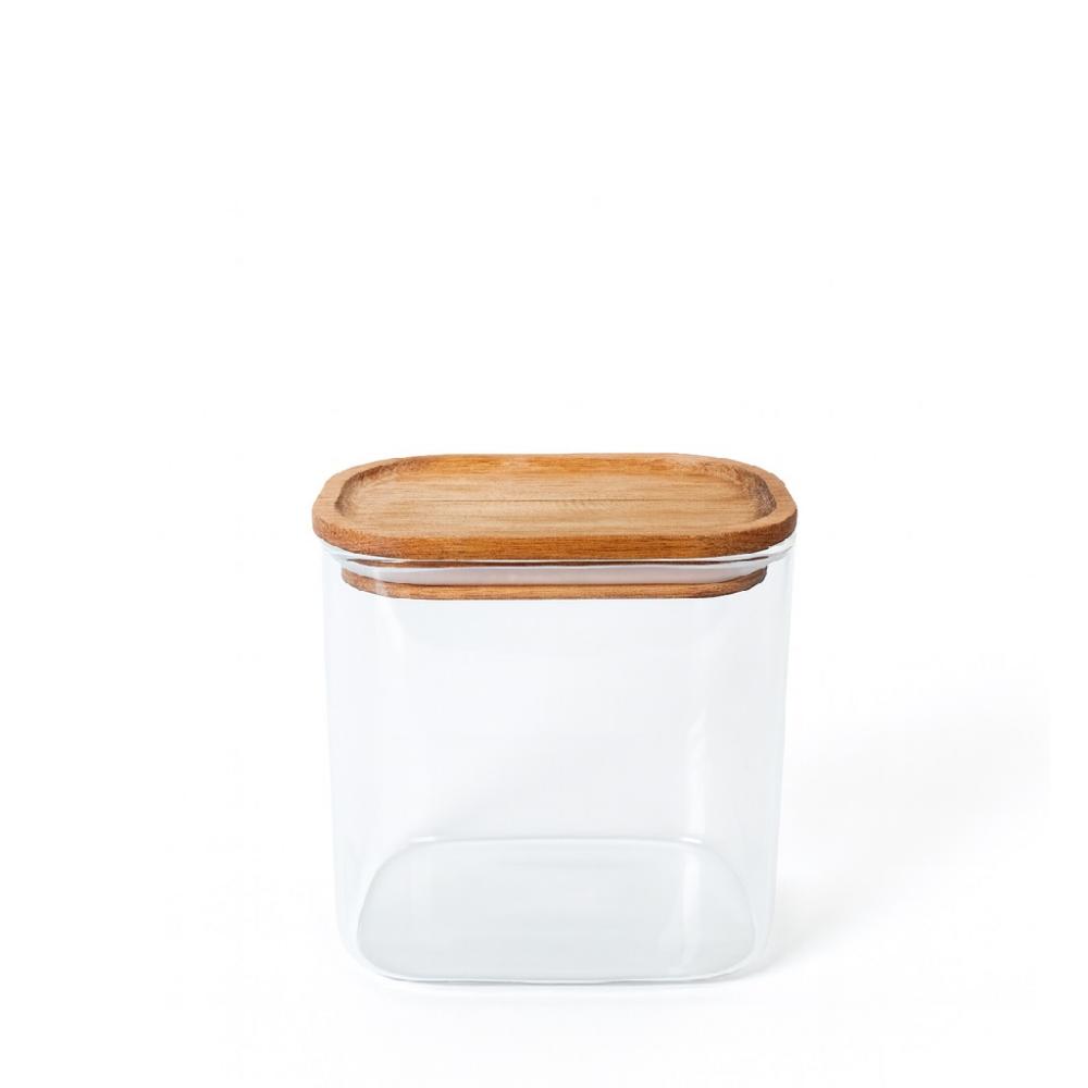 ΔΟΧΕΙΟ BOROSILICATE ΟΡΘΟΓΩΝΙΟ ΜΕ ΚΑΠΑΚΙ ΑΚΑΚΙΑΣ 500ML 12X8X9,8ΕΚ Espiel DOP208K6