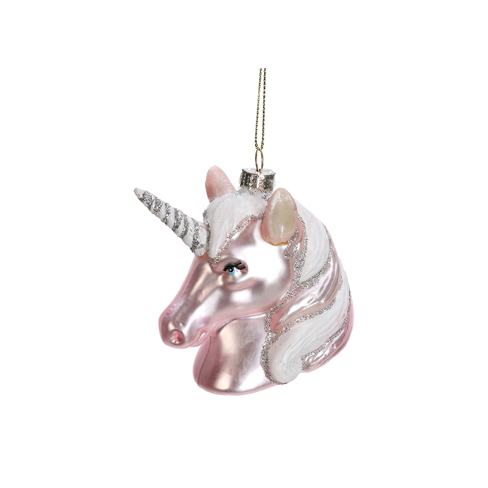 Στολίδι Μονόκερος soft pink,9cm Zaros XM745
