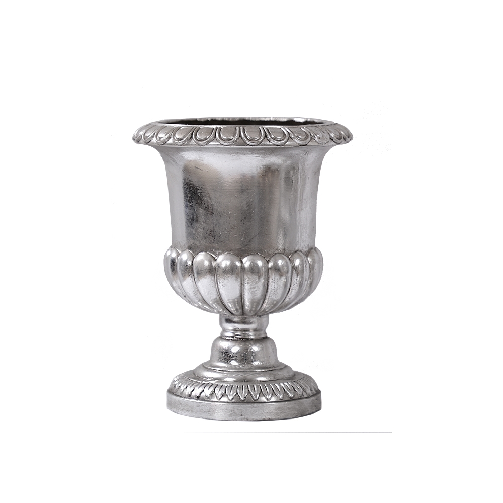 Αμφορέας με πόδι, αντ.ασημί,33cm Zaros GA281