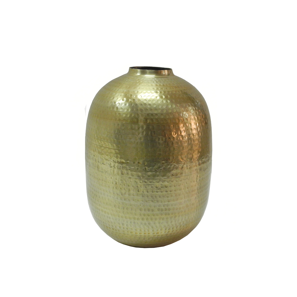 Σφυρήλατο βάζο αλουμινίου, ματ χρυσό 28x45cm Zaros KS123