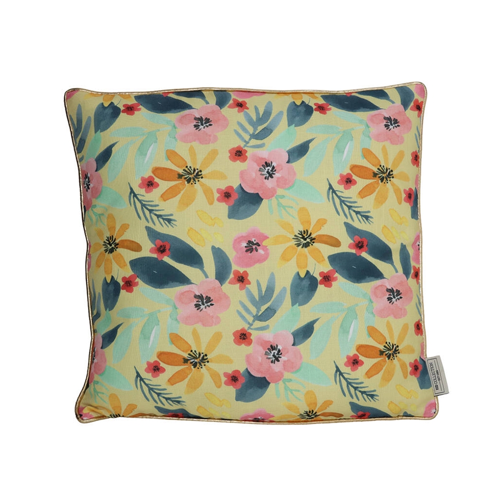 Μαξιλάρι floral κιτρινο, 45x45cm Zaros XET-9974