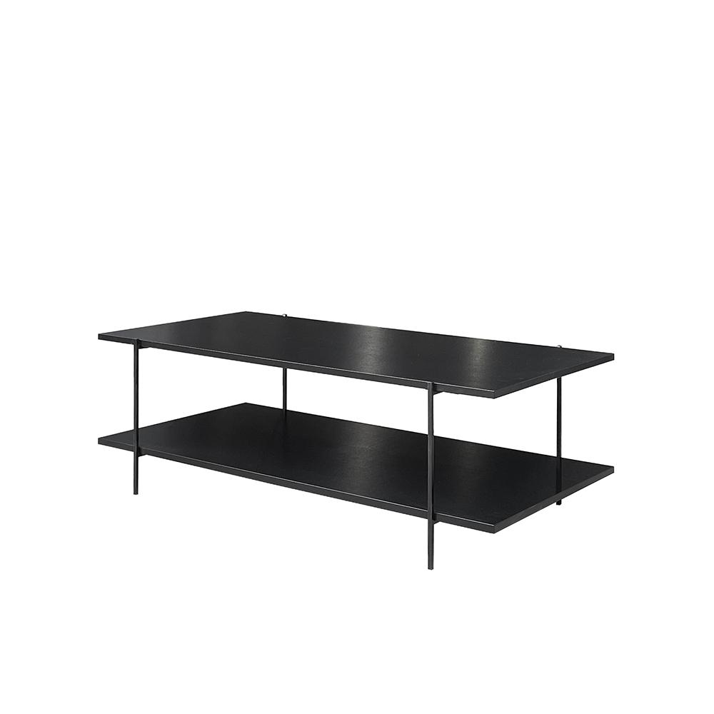 Coffee table με ράφι,μαύρο χρ., δ.120x61x42cm Zaros HG223