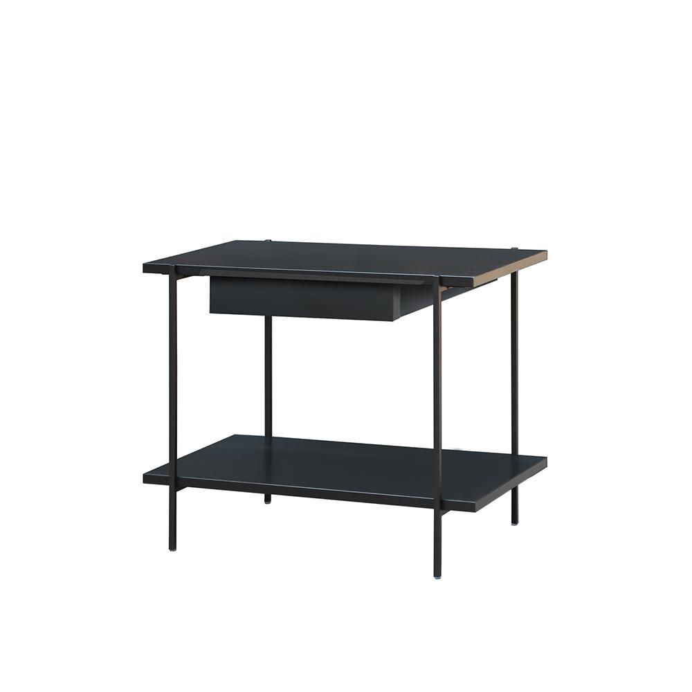 Side table-κομοδίνο με 1ράφι & συρτάρι.μαύρο 59x42x50cm Zaros HG225