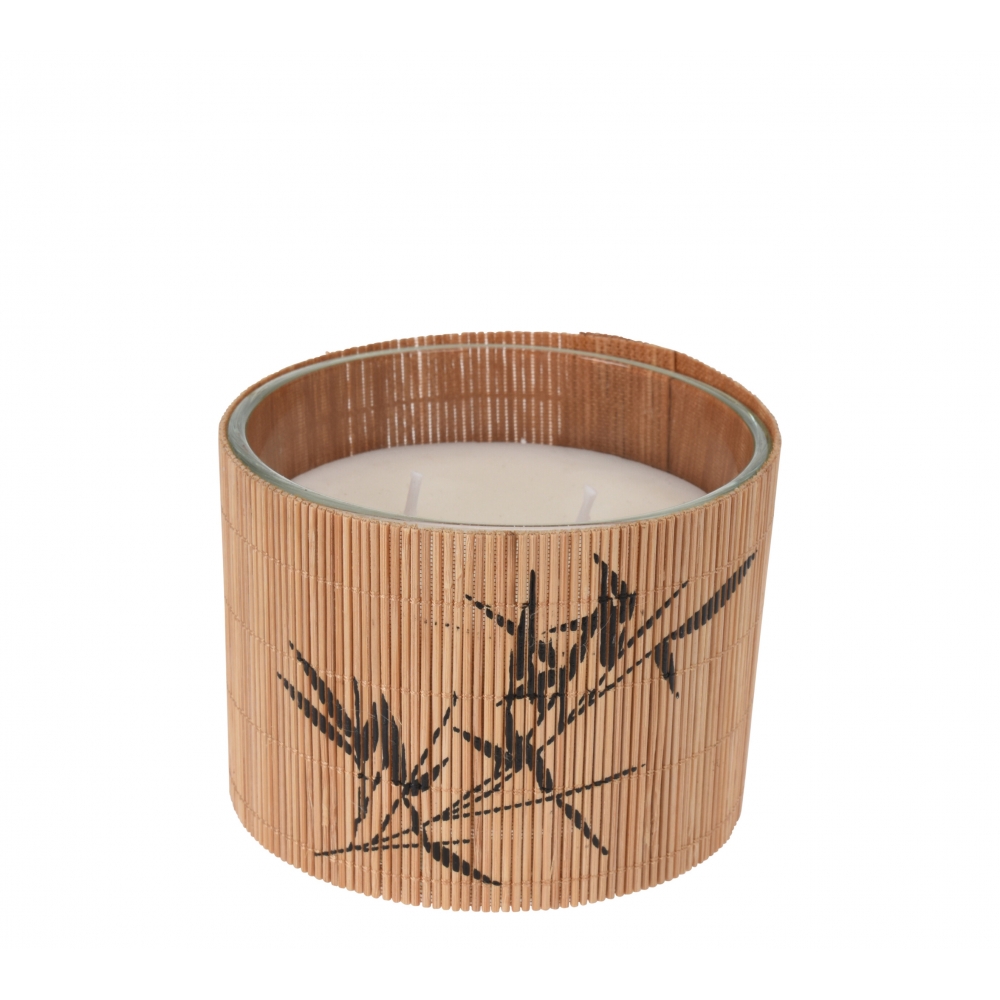 Κερί σε δοχείο bamboo με print, 10x10cm Zaros CA353