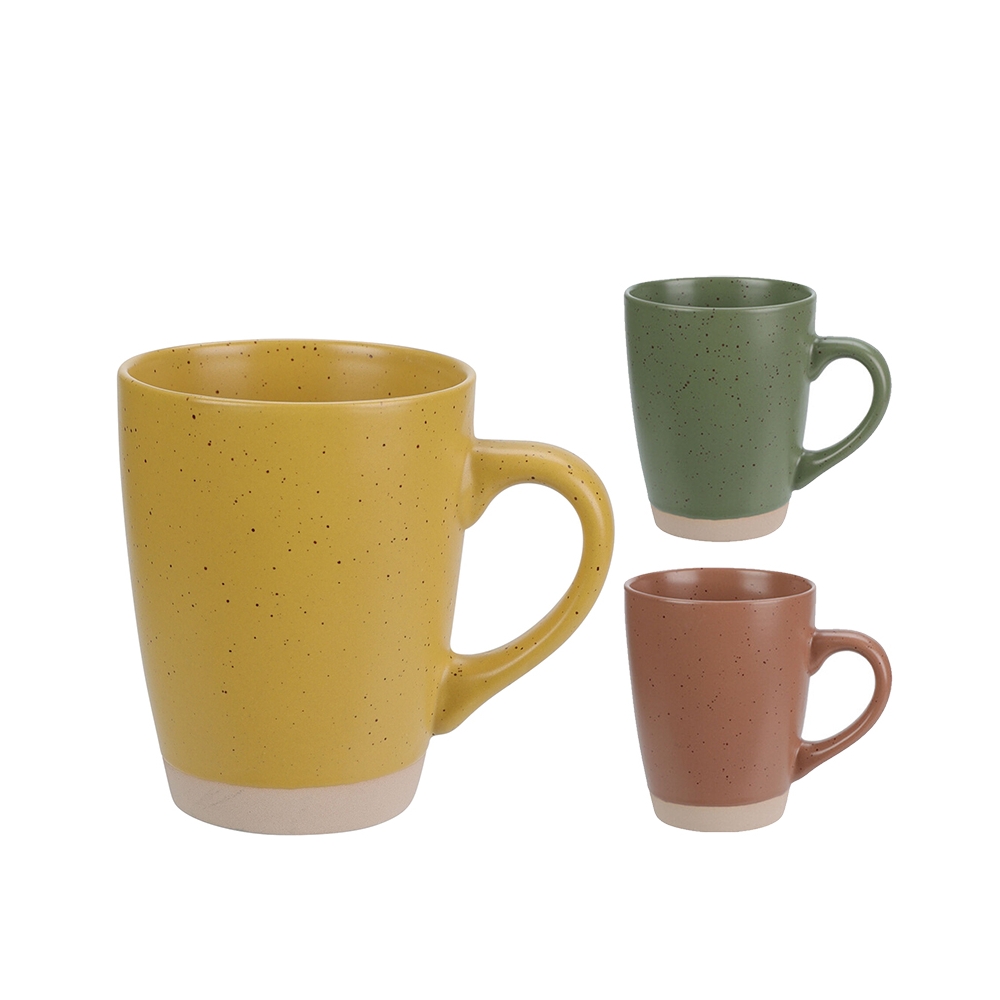 Κούπα stoneware 320ml σε λαδί/κίτρινο/κεραμιδί 12,1x8,1x10,3 Zaros KZ264