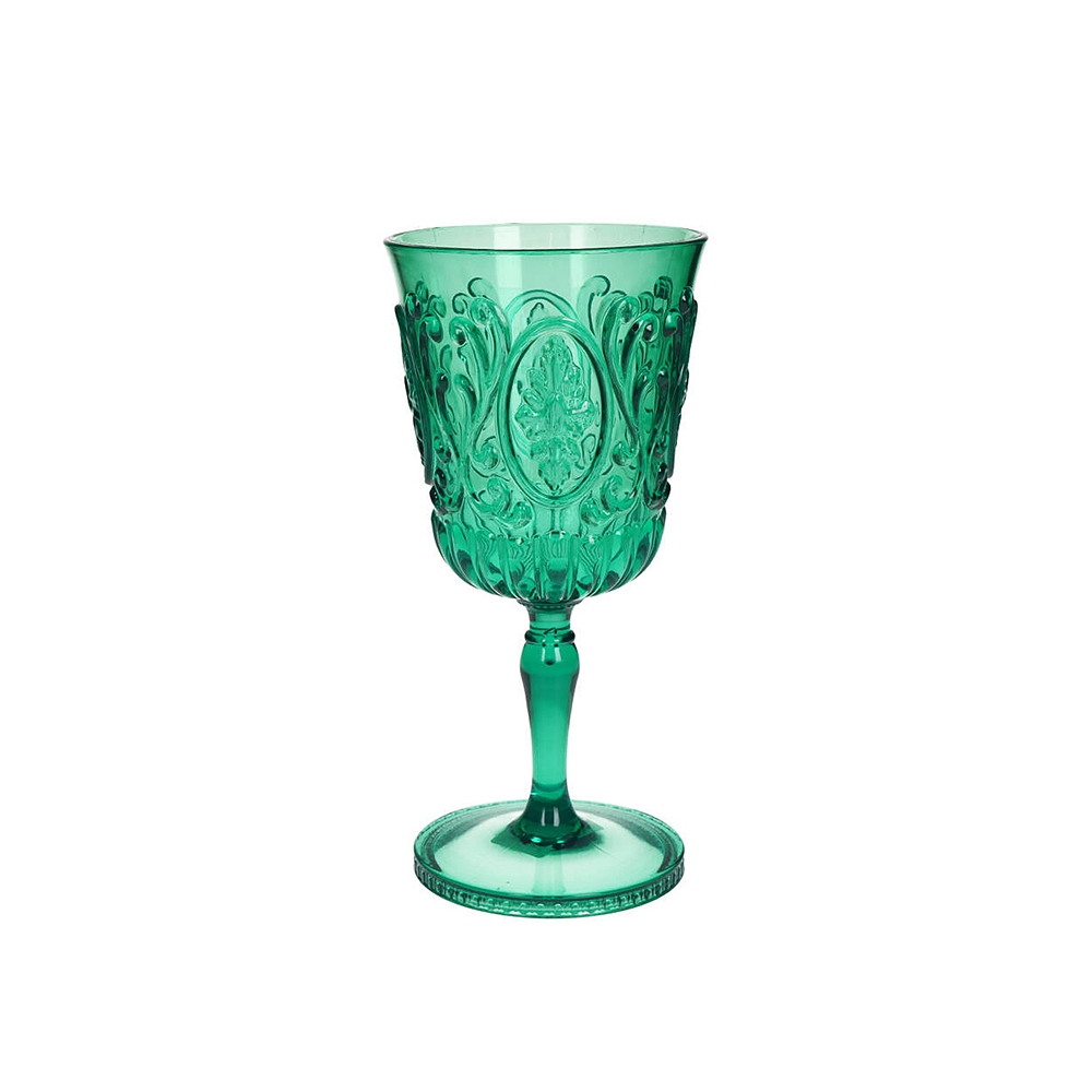 Ακρυλικό ποτήρι με πόδι vintage green, 19cm Zaros KAL-2038