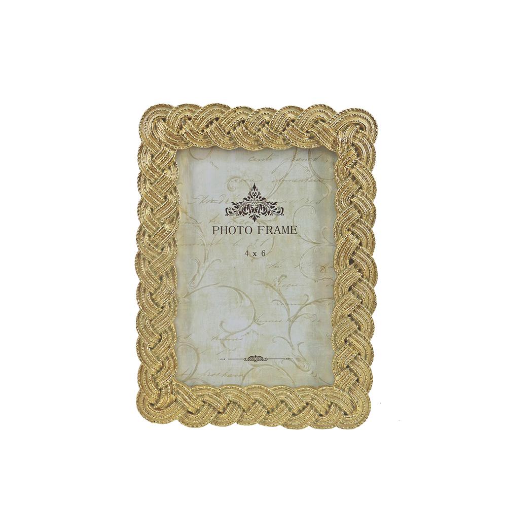 Φωτο/θήκη polyresin χρυσή 10x15cm Zaros KO182