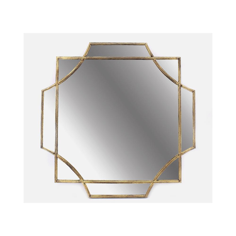 Καθρέπτης art deco μεταλ.κορνίζα 80x80cm Zaros MI142