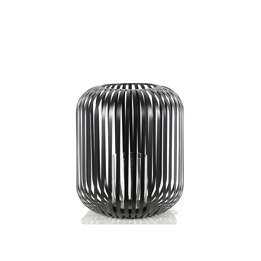 Μεταλλικό κυλινδρικό φανάρι με γυαλί 20.5x23cm Zaros HT651