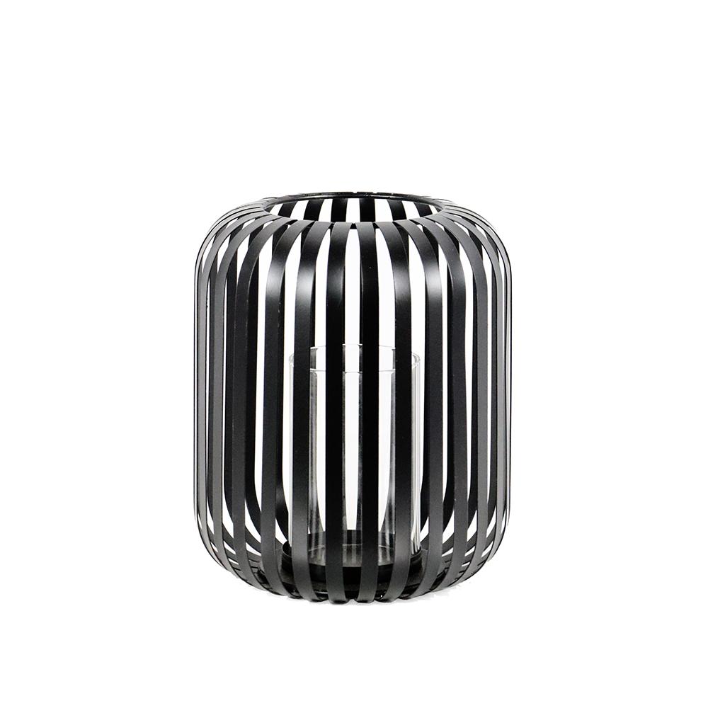 Μεταλλικό κυλινδρικό φανάρι με γυαλί 30x35cm Zaros HT652