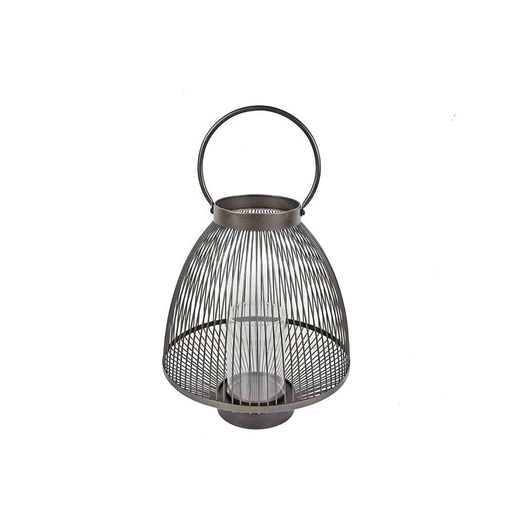 Οβάλ μεταλλικό φανάρι με γυαλί 31.5x35.7cm Zaros HT653