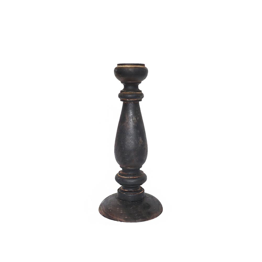 Ξύλινο Vintage κηροπήγιο 12,5x28cm Zaros IN232