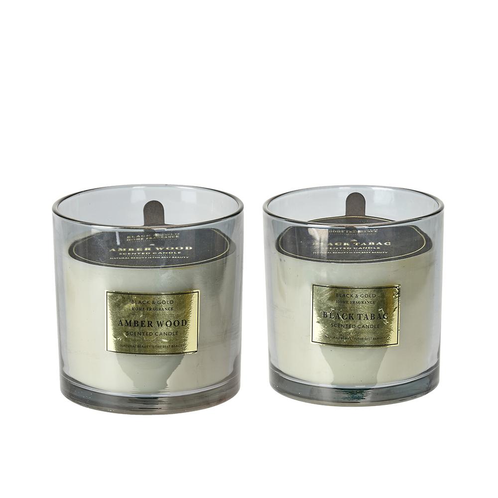 Κερί σε γυάλινο δοχείο σε 3 διαφ.αρώματα 15x15cm Zaros CA371