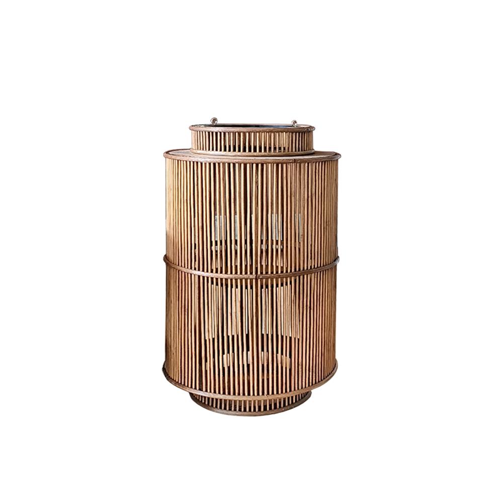 Φανάρι Rattan με δερμάτινη λαβή,26x40cm Zaros YT101