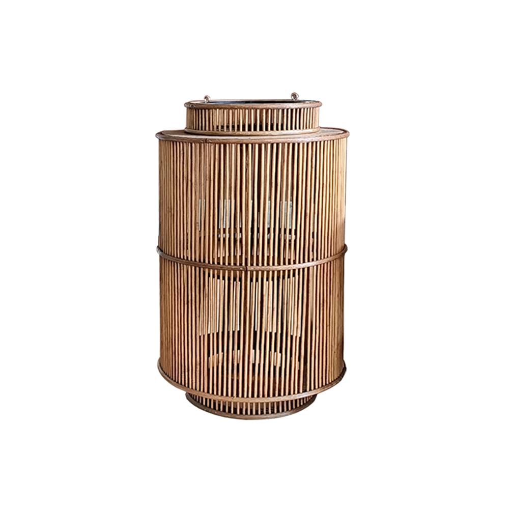 Φανάρι Rattan με δερμάτινη λαβή,29x51cm Zaros YT102