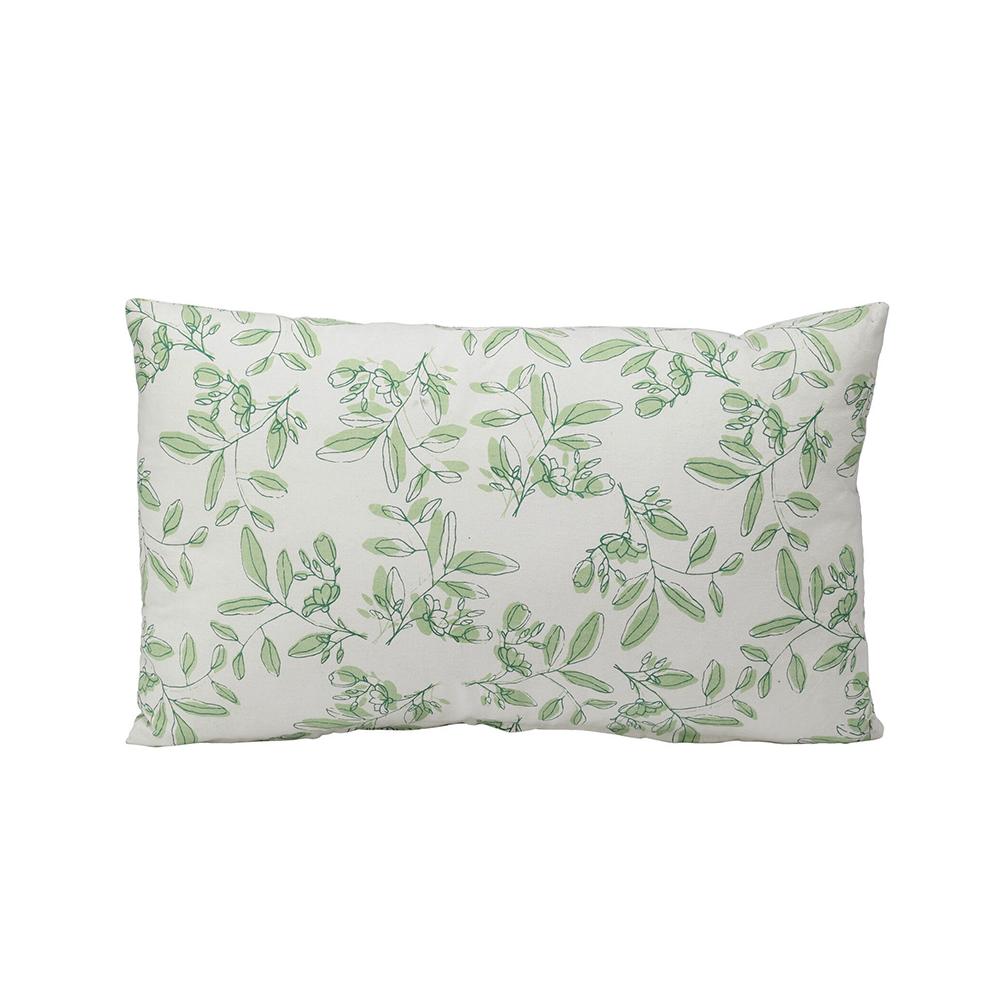 Μαξιλάρι cotton σχ.φλοραλ πράσινο 50x30cm Zaros HE440