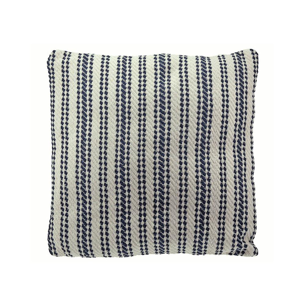 Μαξιλάρι cotton με χειροποιητη ύφανση ριγέ λευκό/μπλε, 2σχ.,50x50cm Zaros HE444