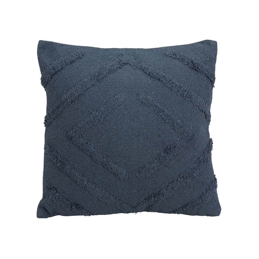 Μαξιλάρι cotton με ανάγλυφο σχ., λευκό & μπλε, 45x45cm Zaros HE445
