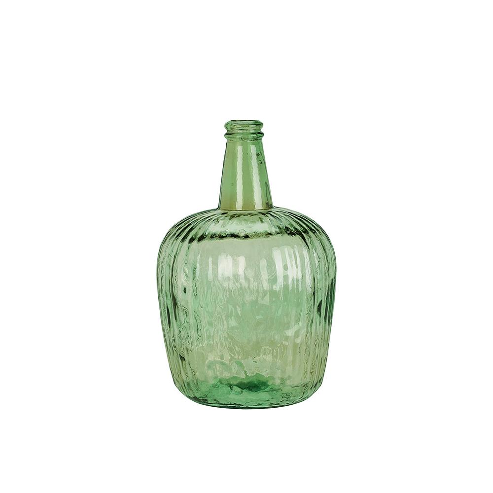 Vintage βάζο απο ανακυκλωμένο γυαλί λαδί χρώμα 37cm Zaros HE470