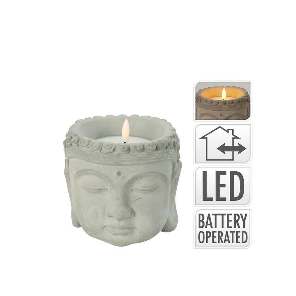 Κασπώ σχ.Βούδας με κερί LED 13cm Zaros CA412
