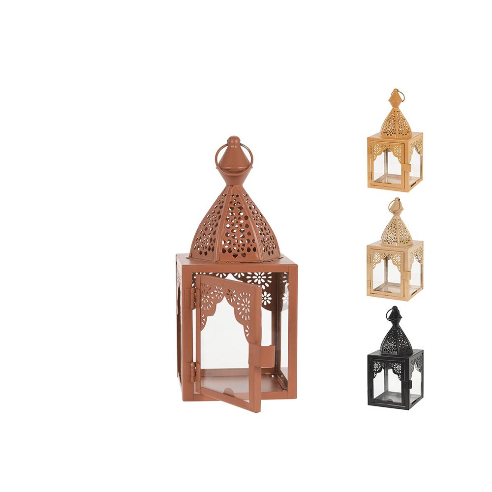 Μεταλλικό φαναρι Moroccan σε 3χρ.17cm Zaros HE495
