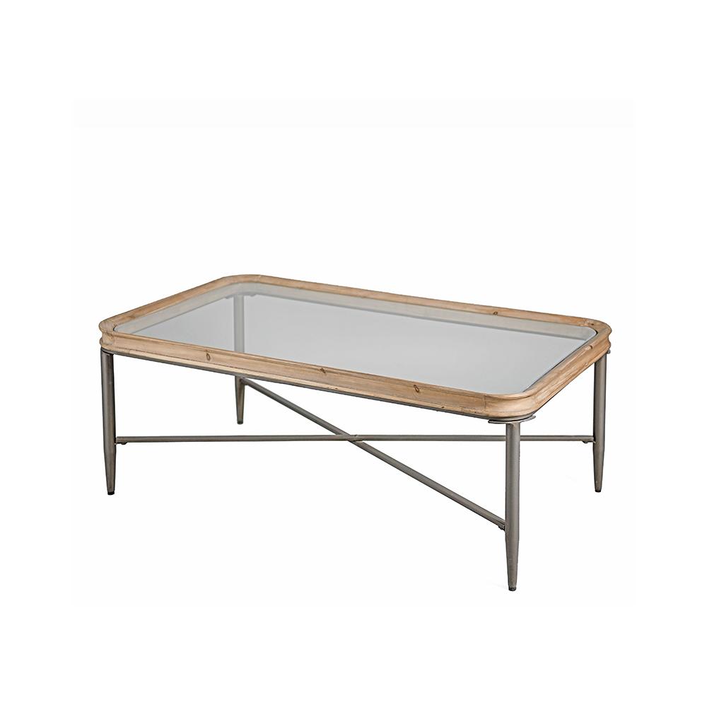 Coffee table με γυάλινο καπάκι 122cm Zaros EP499