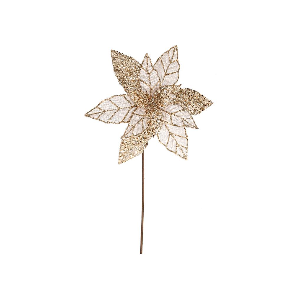 Gilttered Poinsettia  Rose/Gold,d.29cm Zaros AX840