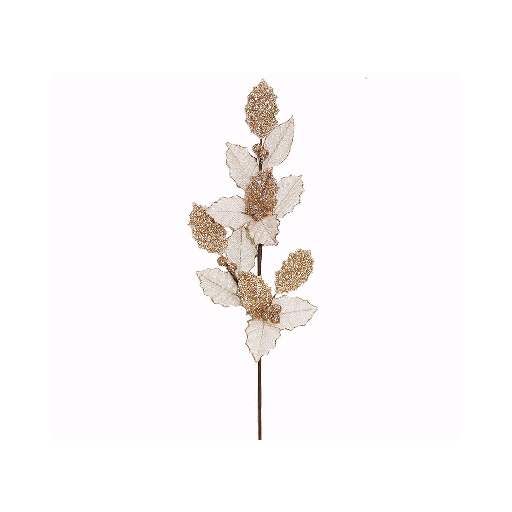 Holly leaf spray Rose/Gold,77cm Zaros AX844