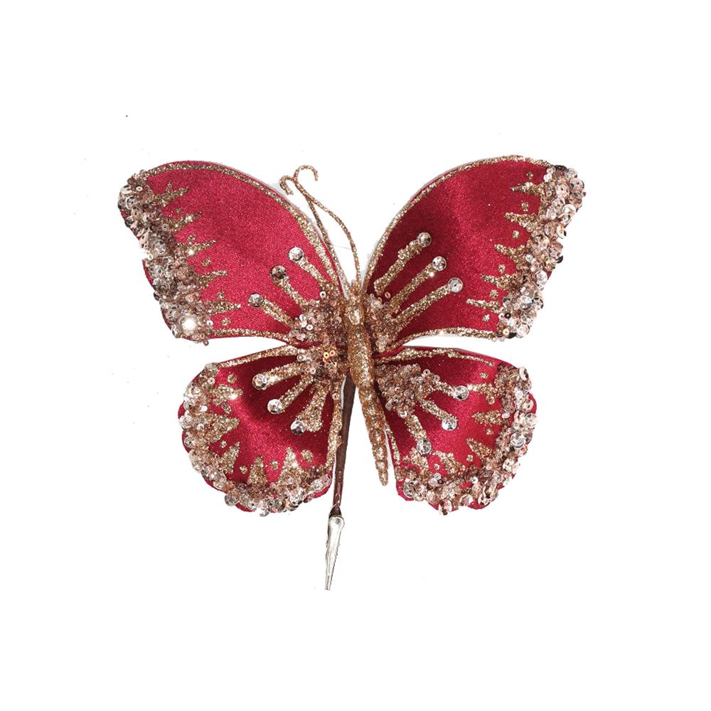 Butterfly w/clip Burgundy,20x17cm Zaros OR011