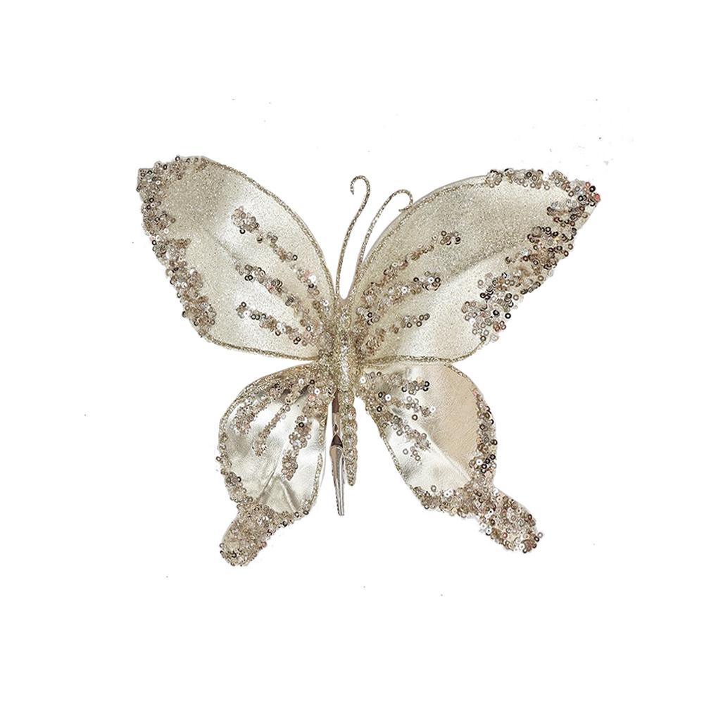 Butterfly w/clip Champagne,23x20cm Zaros OR012