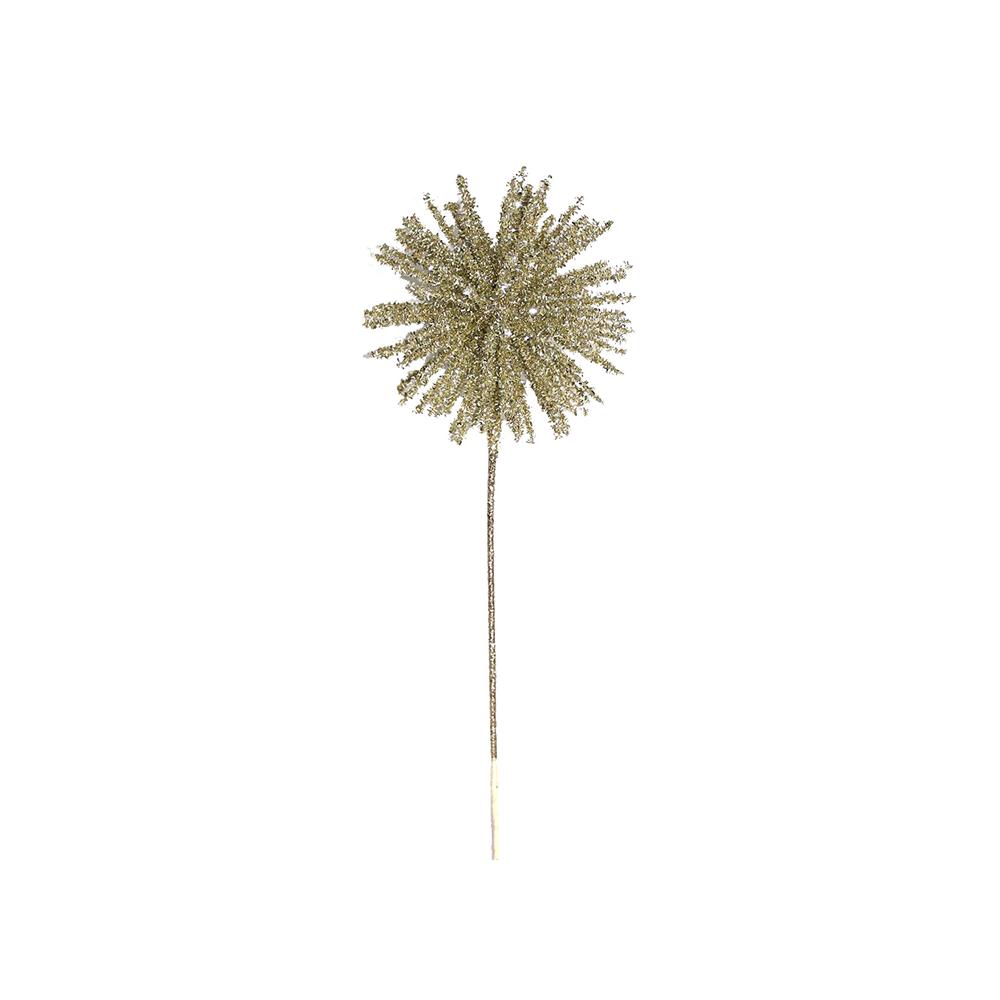 Allium flower w/glitter champagne, d.15cm Zaros AX859