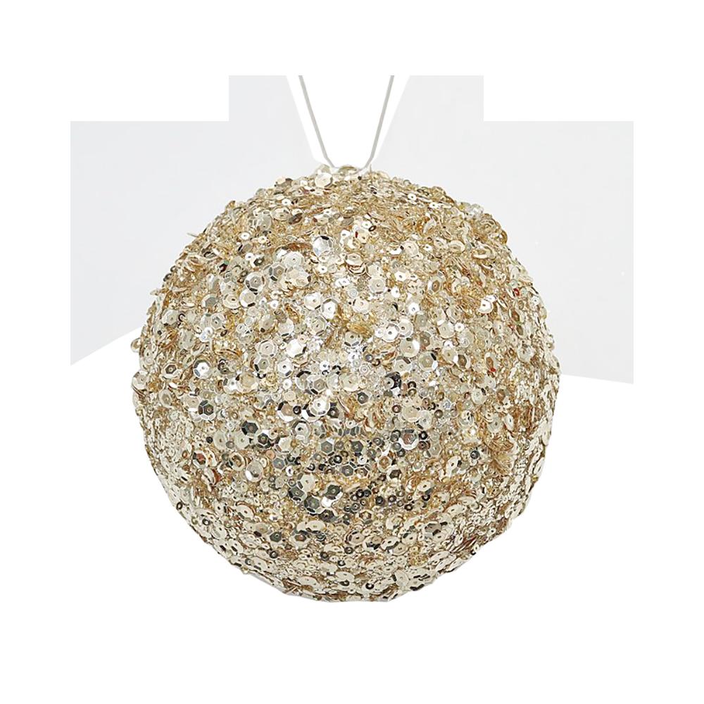 Sequin deco ball Champagne,10cm Zaros OR013