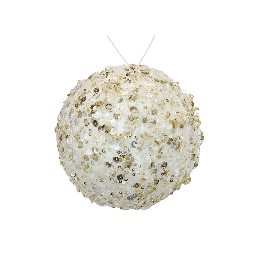 Sequin deco ball ivory,10cm Zaros OR014