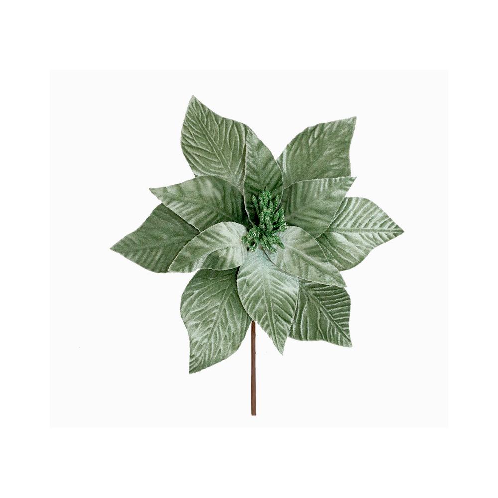 Velvet poinsettia mint green,d.28cm Zaros AX862